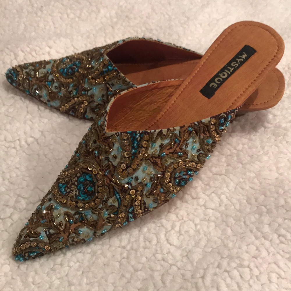 Beautiful sequined pair of mules size 7